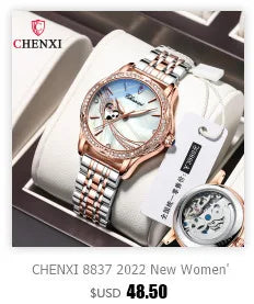 Stainless Steel Leather Mesh Quartz Watch for Women