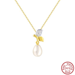 925 Sterling Silver Natural Freshwater Pearl Pendant Necklace for Women