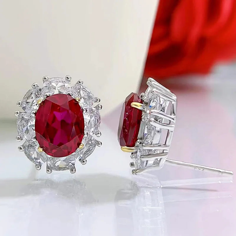 Sterling Silver Ruby Earrings (0.70ctw)