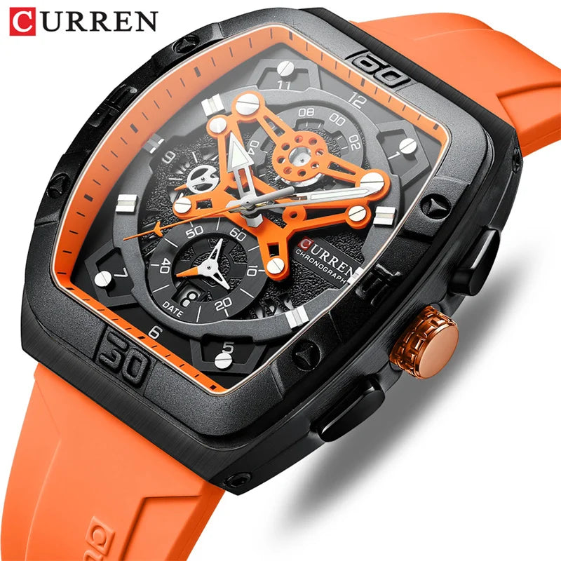 Stainless Steel Fashion Waterproof Multi-function Chronograph Calendar Luminous Quartz Watches for Men