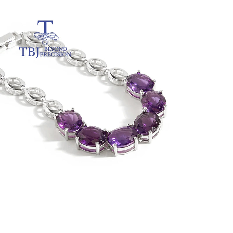 925 Sterling Silver Amethyst Bracelet for Women