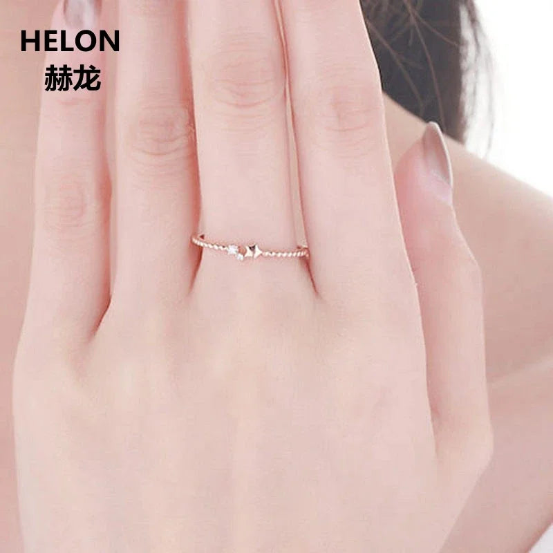 14k Rose Gold with Natural Diamonds Engagement Wedding Ring for Women