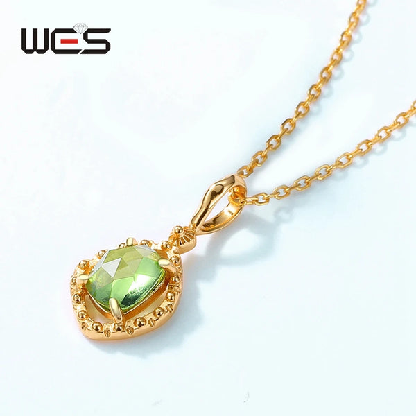 Sterling Silver Peridot Pendant Necklace for Woman