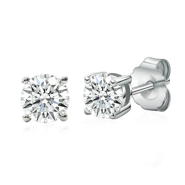 925 Sterling Silver 0.80ctw Moissanite Stud Earrings for Women