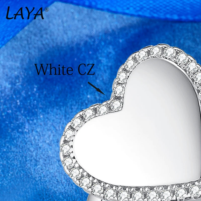 925 Sterling Silver Heart Shaped Finger Ring for Women