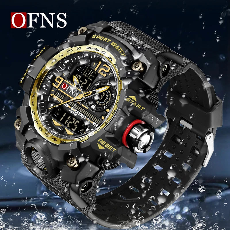 Stainless Steel G Style Sports Quartz Digital Watch with Chronograph and Alarm for Men