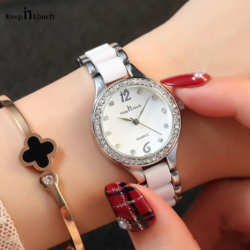 New Fashion Women Watches Waterproof Ceramic Quartz Lady Clock For Girl Dress Diamond Female Gift Relogio Feminino