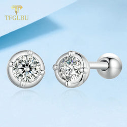 925 Sterling Silver Moissanite Stud Earrings for Women