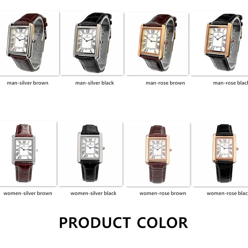 Elegant Quartz Leather Waterproof Wristwatch with Date Display