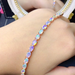 Sterling Silver Fire Opal Bracelet