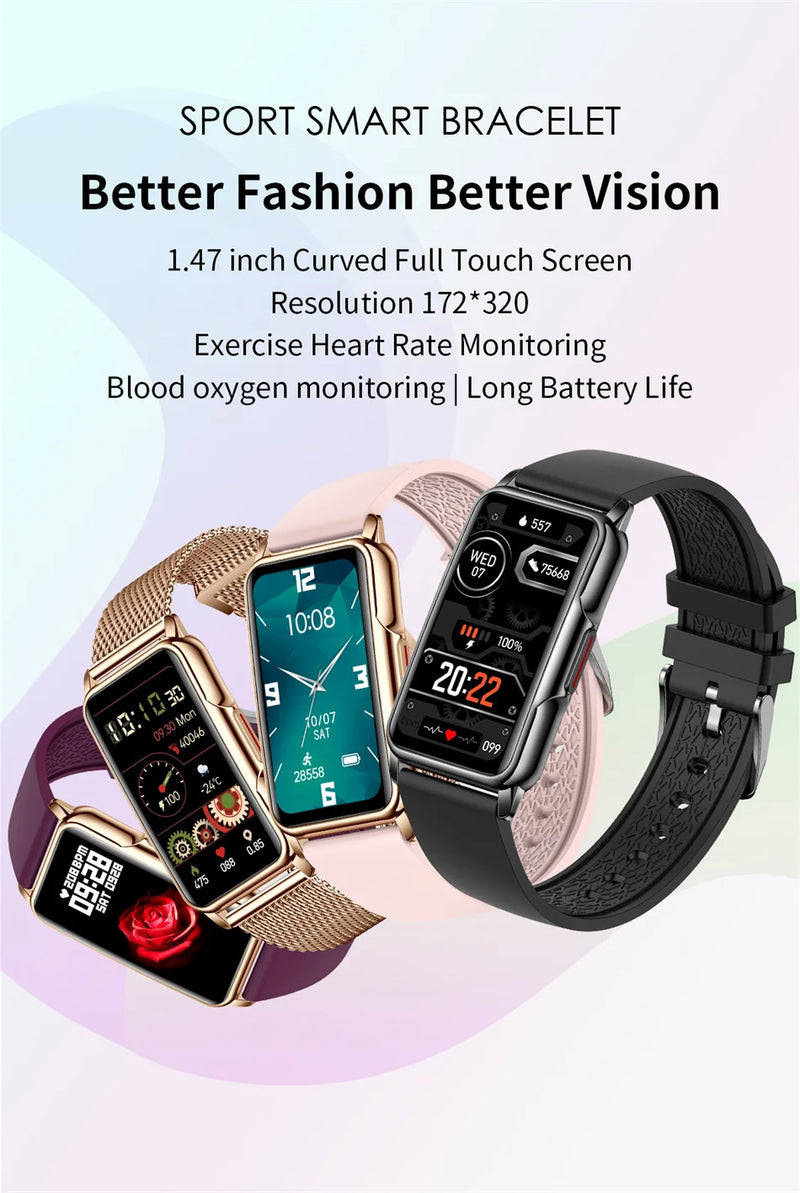 Smart Bracelet for Women & Men: Waterproof Heart Rate Blood Oxygen Monitoring Sport Smartwatch Watch