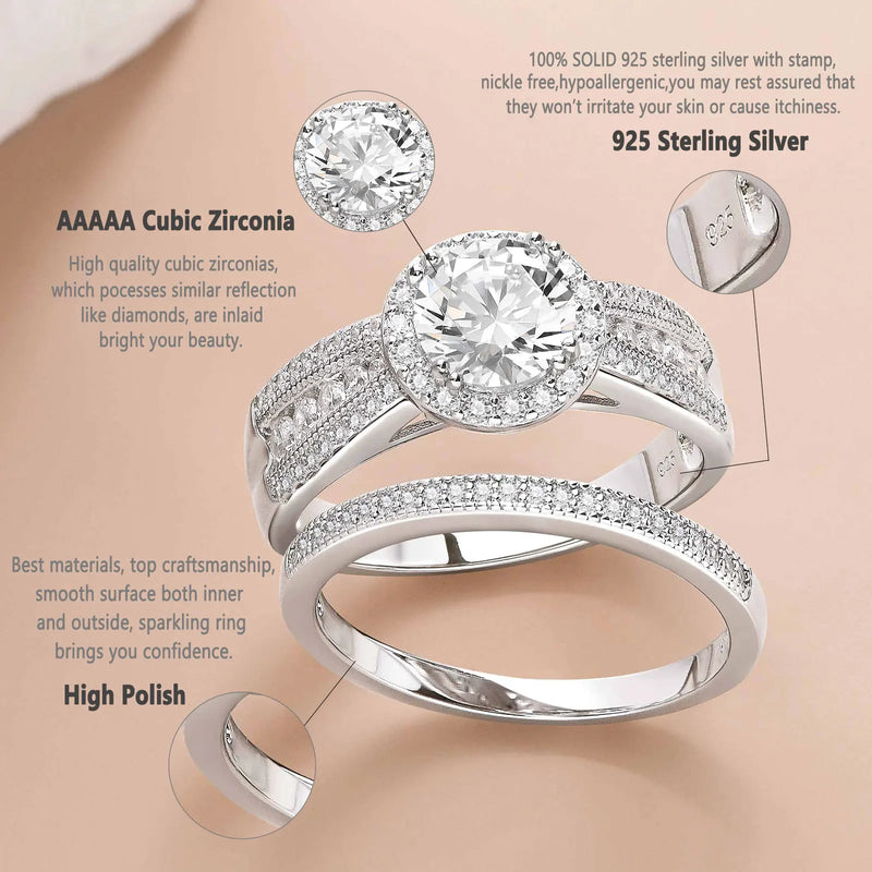 Sterling Silver 2ct Cubic Zirconia Radiant Engagement Ring for Women