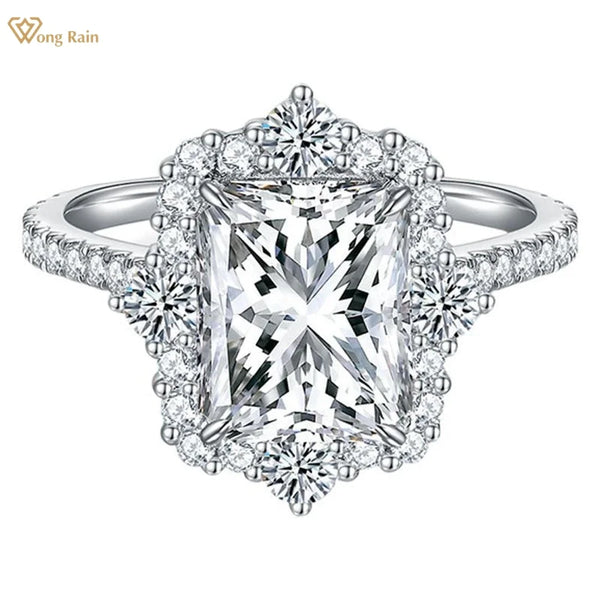 Sterling Silver 0.80CTW Moissanite Radiant Cut Engagement Ring for Her