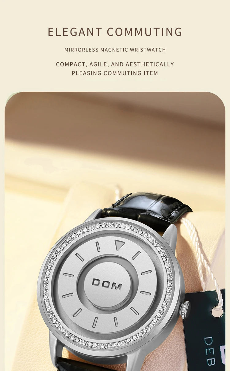 Stainless Steel Top Trend Concept Magnetic Wristwatch for Women