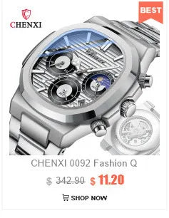 Stainless Steel Quartz Round Watch for Men