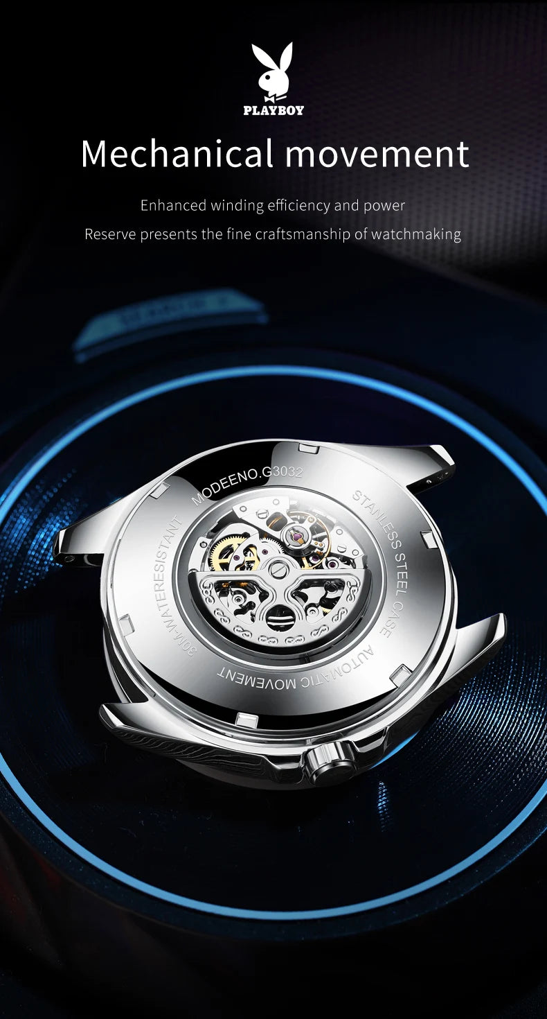 Stainless Steel Automatic Mechanical Watch for Men