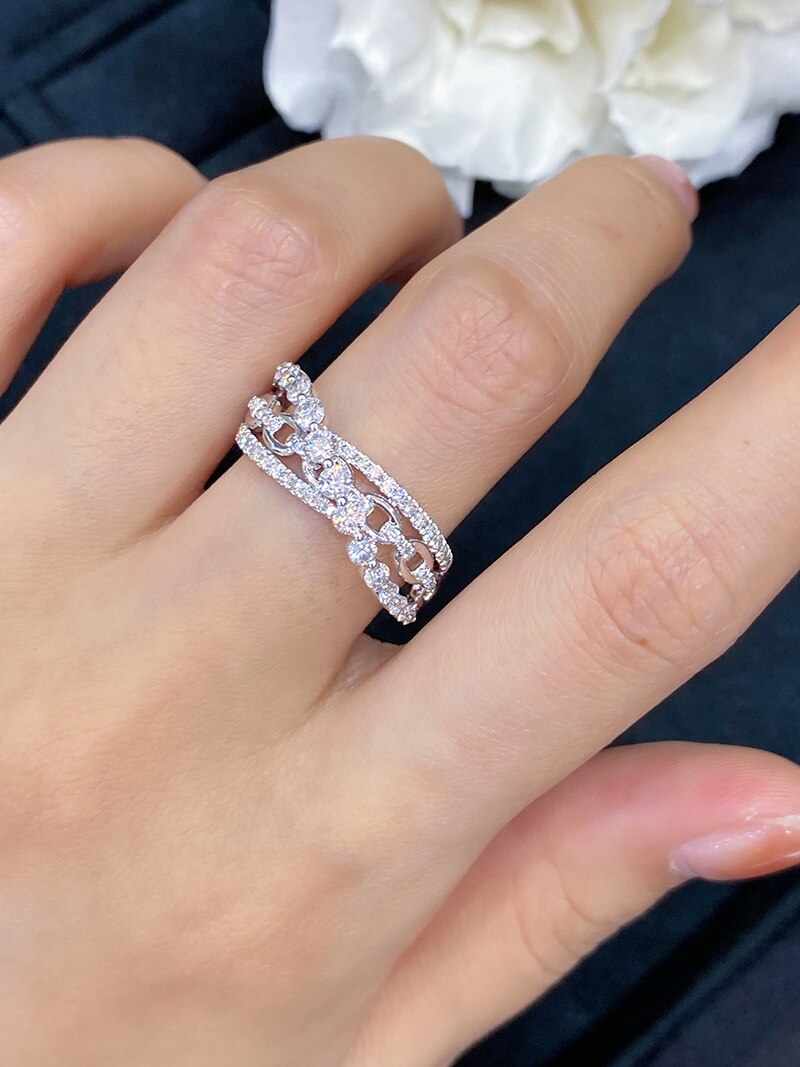18K White Gold Natural Diamond Ring 0.93 ctw for Women