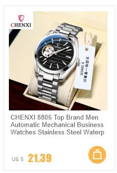 Golden Stainless Steel Skeleton Wrist Watch for Men