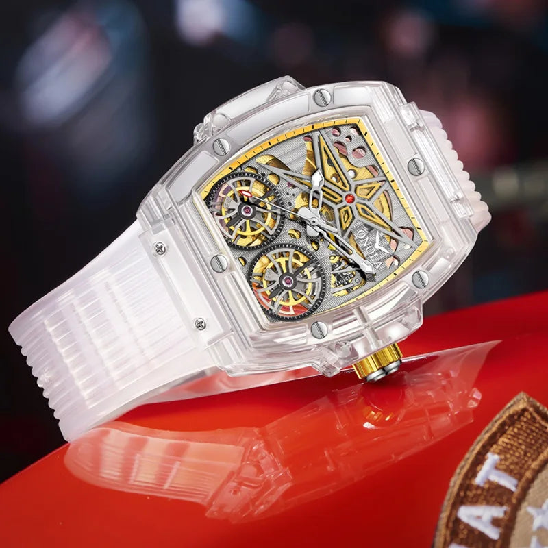 Transparent Plastic Luxury Mechanical Watch for Men