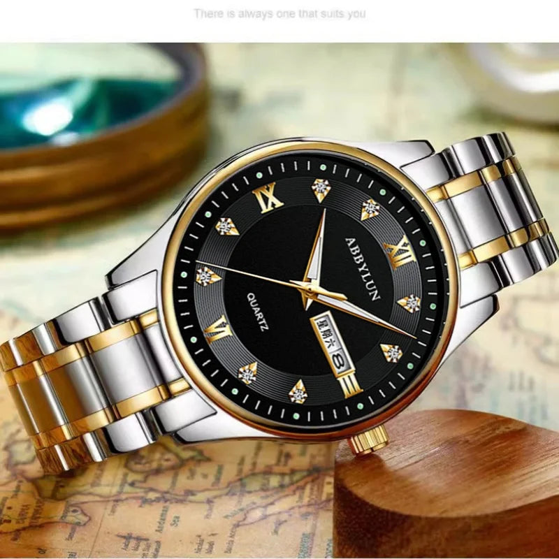 Stainless Steel Ultra Thin Quartz Watch for Men