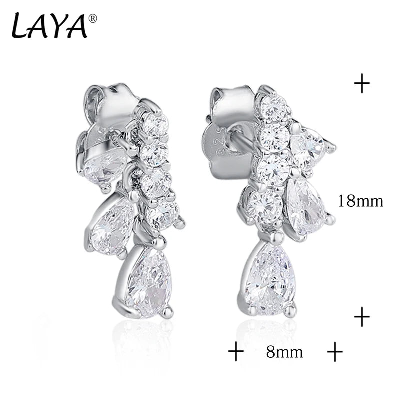 Sterling Silver Sparkling Charm Stud Earrings for Women