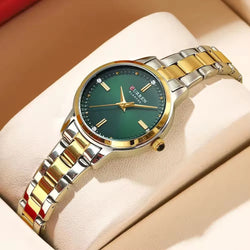 Gold Diamond Quartz Wrist Watch for Women