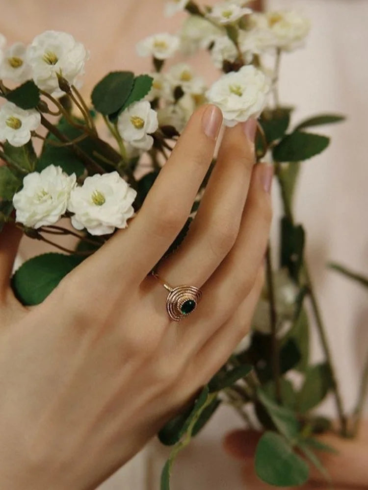 Sterling Silver Emerald Ring