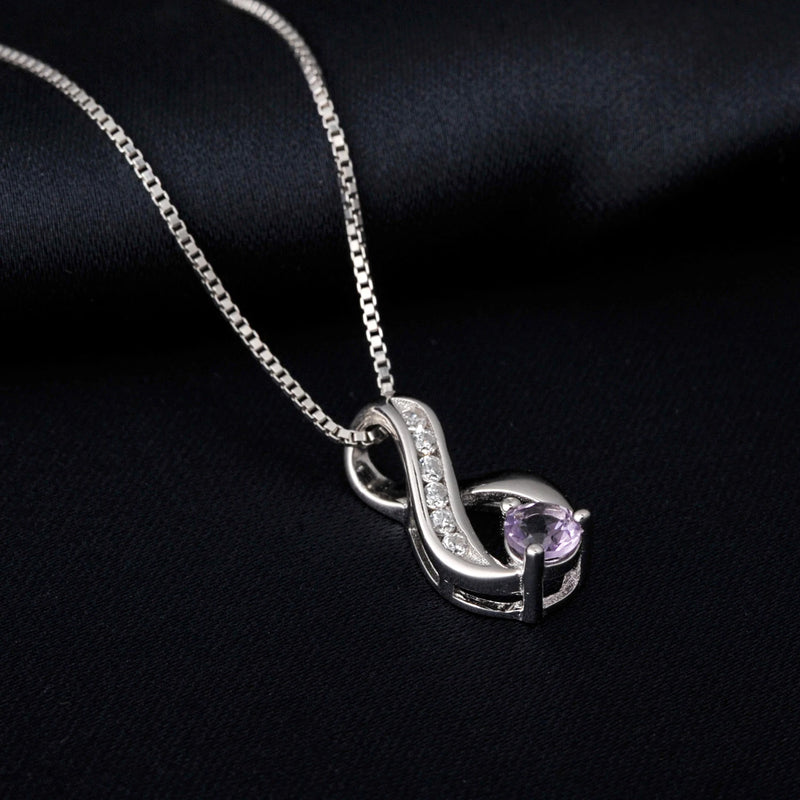 925 Sterling Silver Amethyst Infinity Pendant for Women