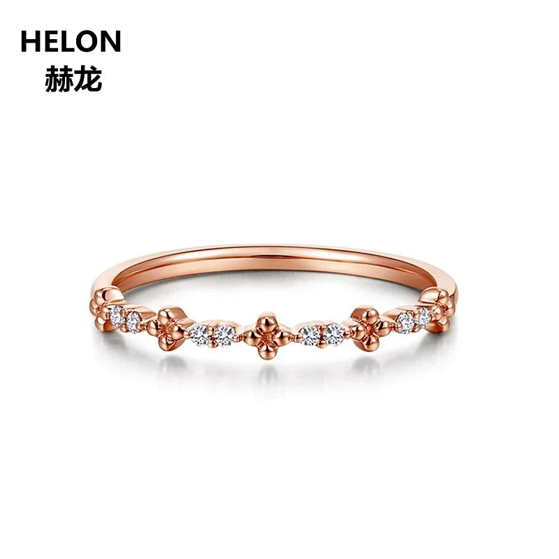 14k Rose Gold Natural Diamond Engagement Ring for Women