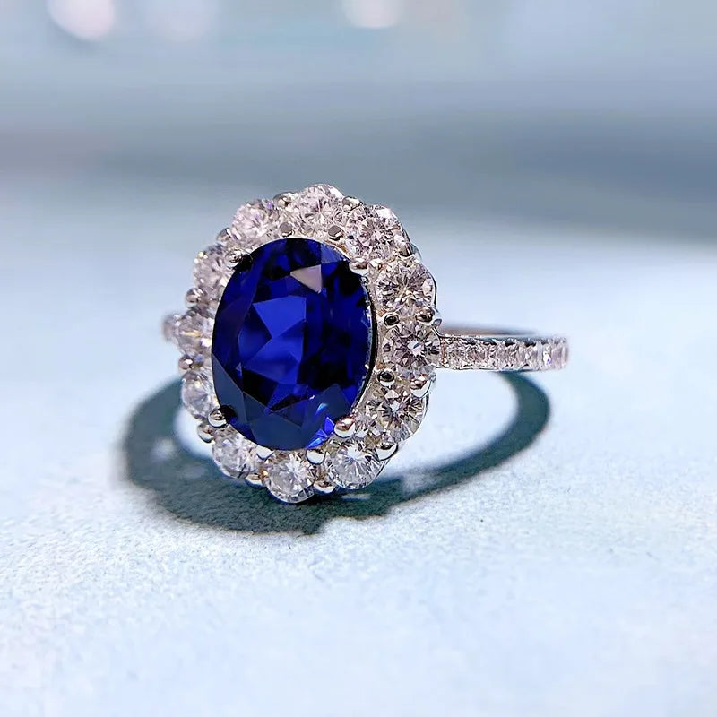 925 Sterling Silver Sapphire Ring for Women