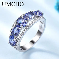 Sterling Silver Nano Tanzanite Oval Rings for Women