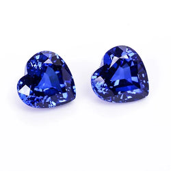 Sterling Silver Lab Grown Heart Cut Sapphire Blue Loose Gemstone for Jewellery Making