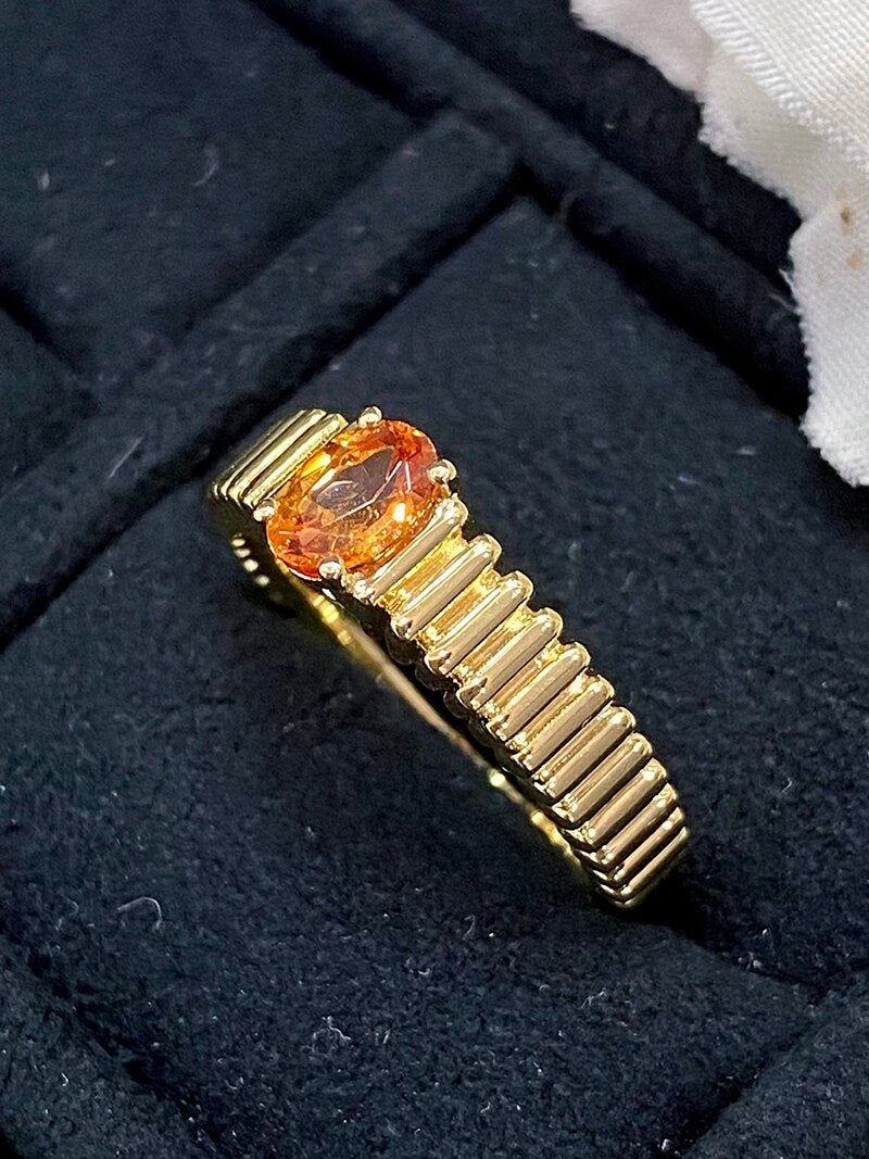 18K Yellow Gold Spessartite Ring for Women