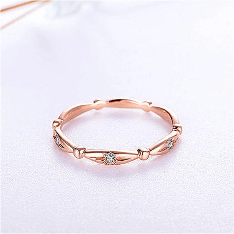 14k Rose Gold Natural Diamond Ring for Women