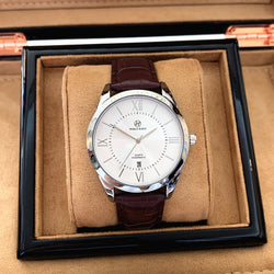 Luxury Casual Leather Quartz Wristwatch for Men