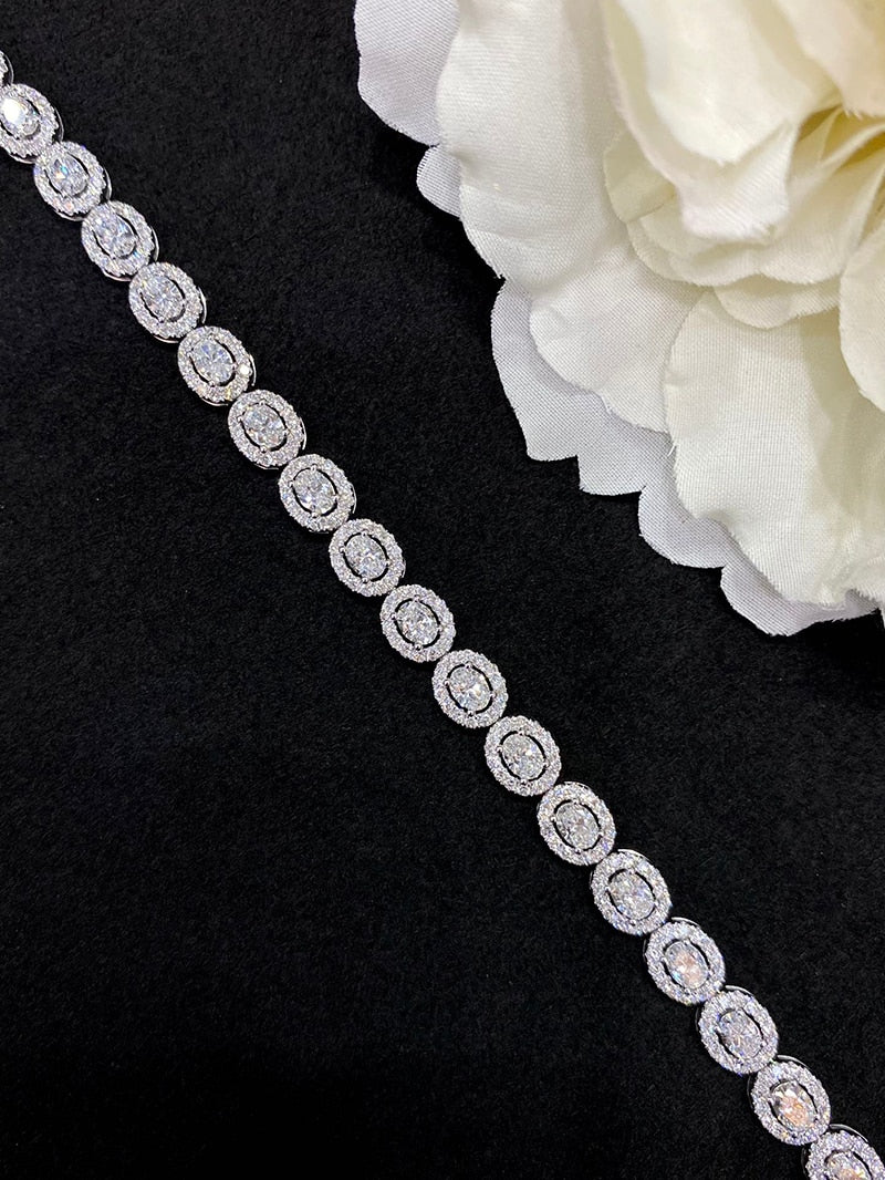 18K White Gold Diamond Bracelet for Women