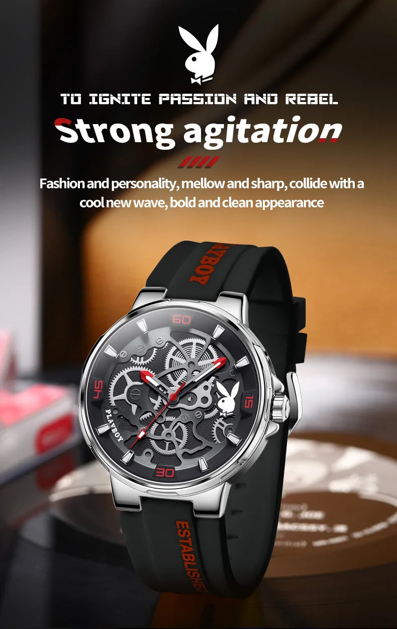 Silver Stainless Steel Quartz Watch for Men