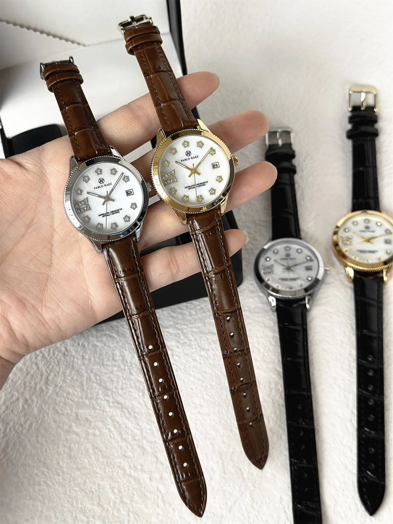 Elegant Luxury Watch for Women: High-Quality Leather Strap & Waterproof