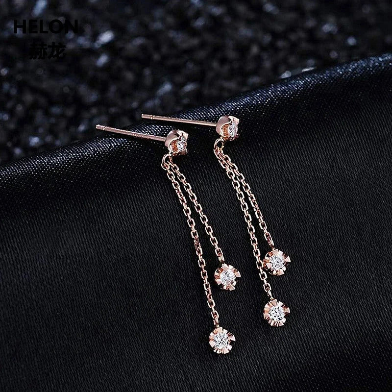 18k Rose Gold Natural Diamonds Stud Earrings for Women