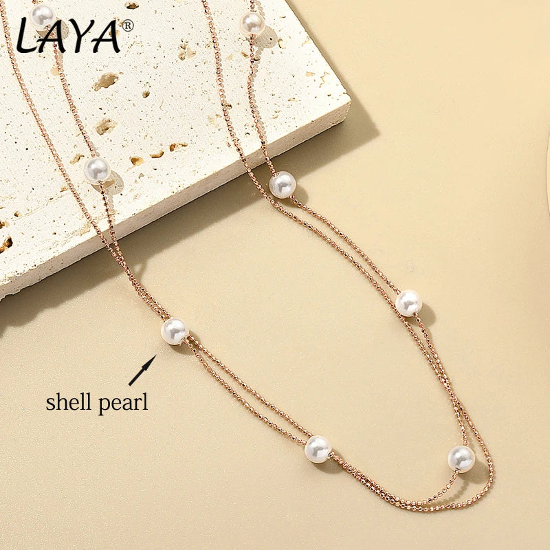 Sterling Silver Pearl Pendant Choker Necklace for Women