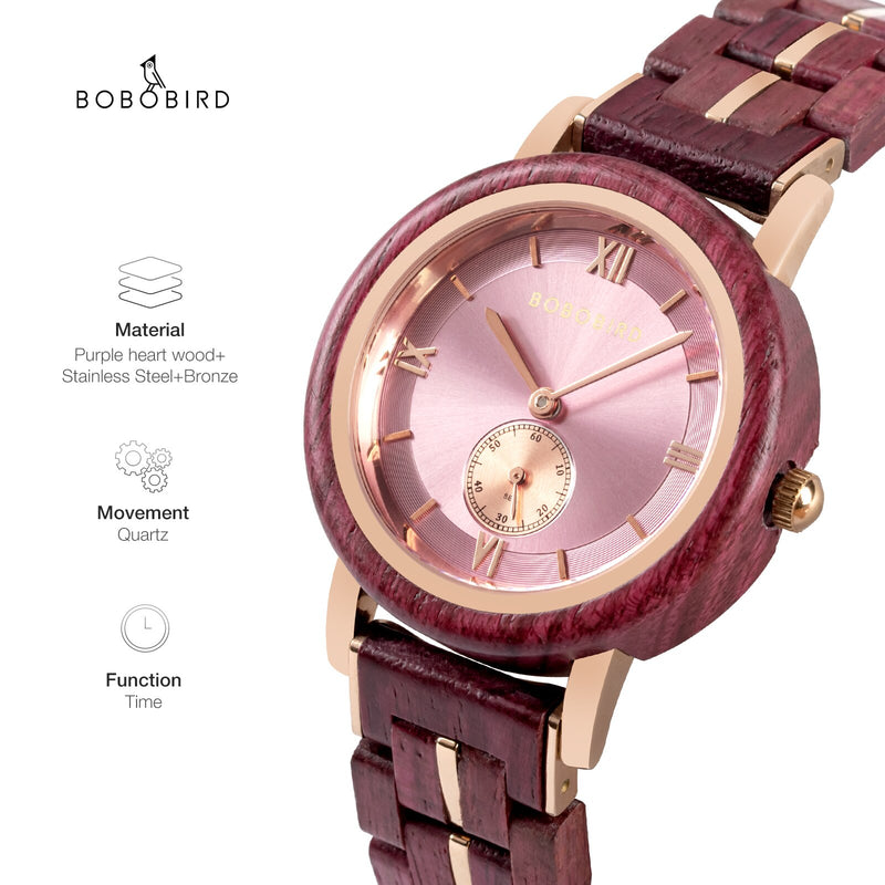 Wooden Watch for Women Simple Quartz Wristwatch