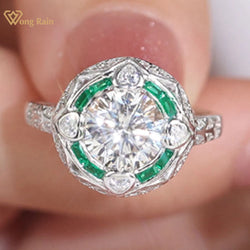 925 Sterling Silver 2.00 ctw Moissanite Round Cut Ring for Women