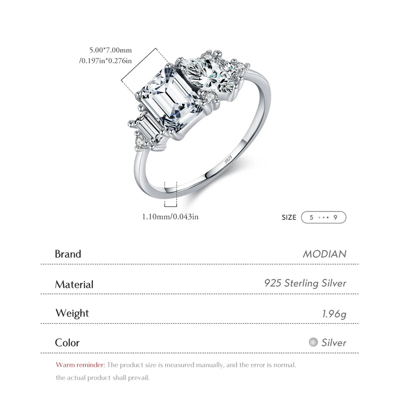 925 Sterling Silver Marquise Cubic Zirconia Ring for Women