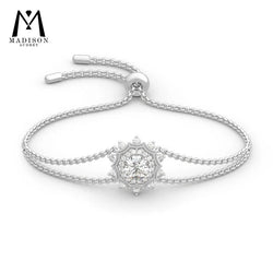 925 Sterling Silver 1ct Moissanite Bracelet for Women