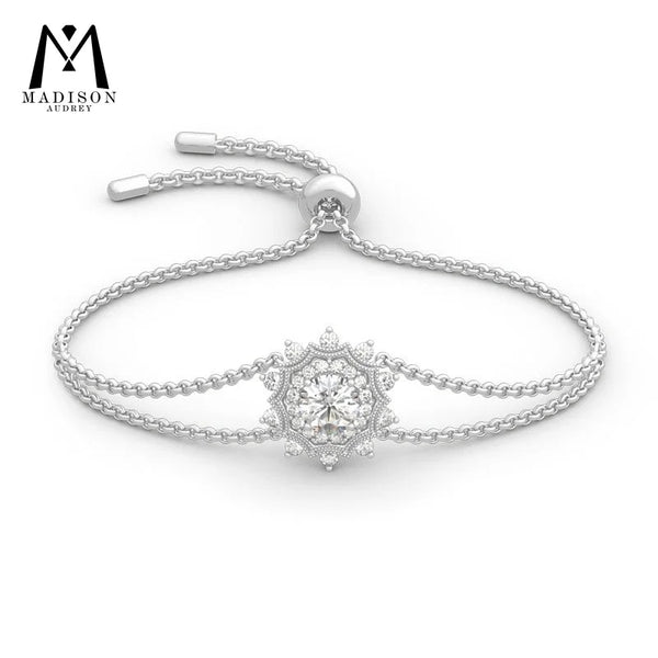 925 Sterling Silver 1ct Moissanite Bracelet for Women