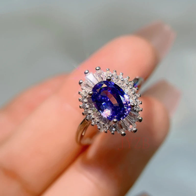 Sterling Silver Tanzanite Ring for Women