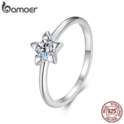 925 Sterling Silver Moissanite Star Ring for Women