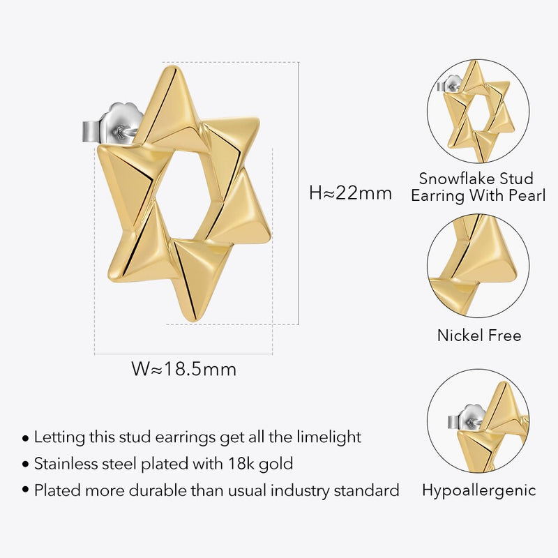 ENFASHION Pendientes Snowflake Stud Earring For Women Gold Color Aretes Windmill Design Jewelry Christmas Droppshiping E221473