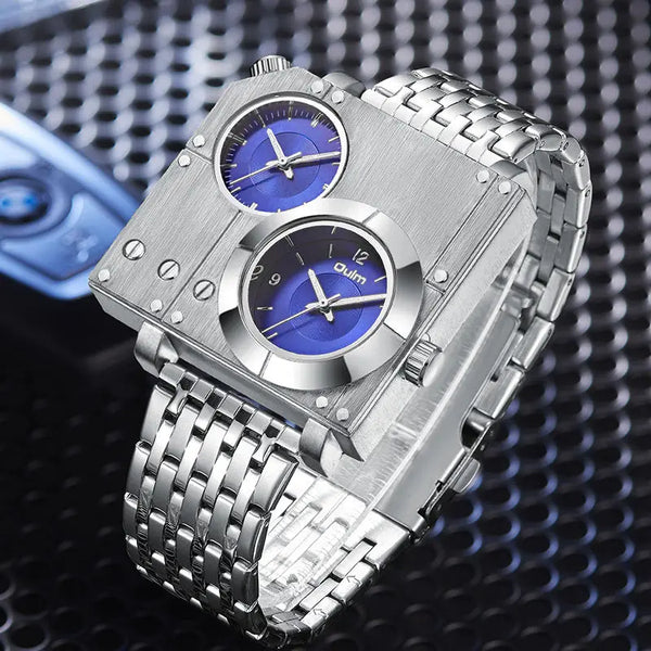 Stylish Square Men's Wristwatch with Luminous Quartz Clock and Stainless Steel Band