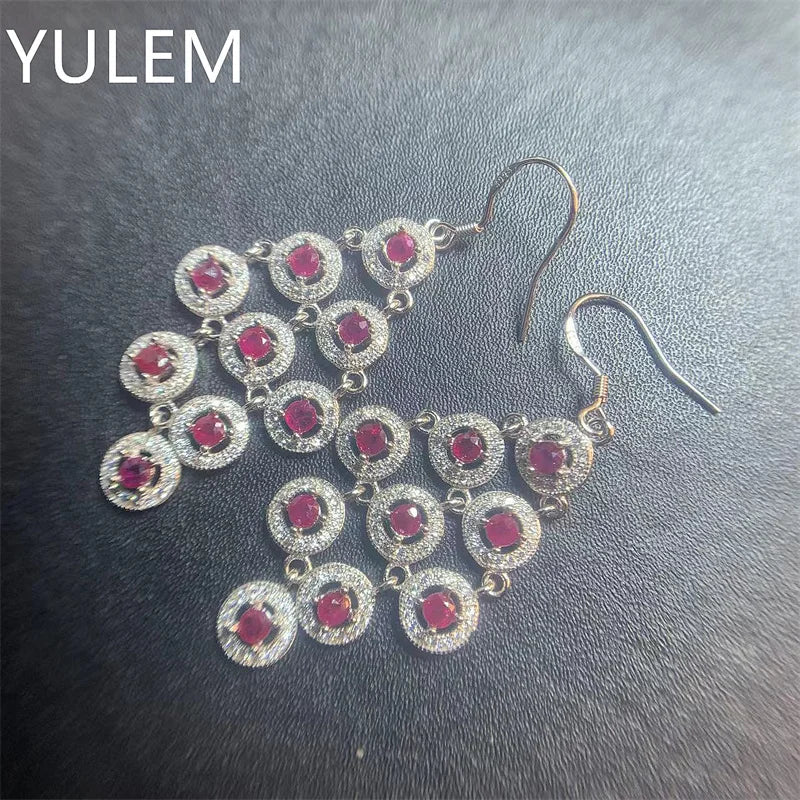 925 Silver Natural Ruby Stud Earrings for Her